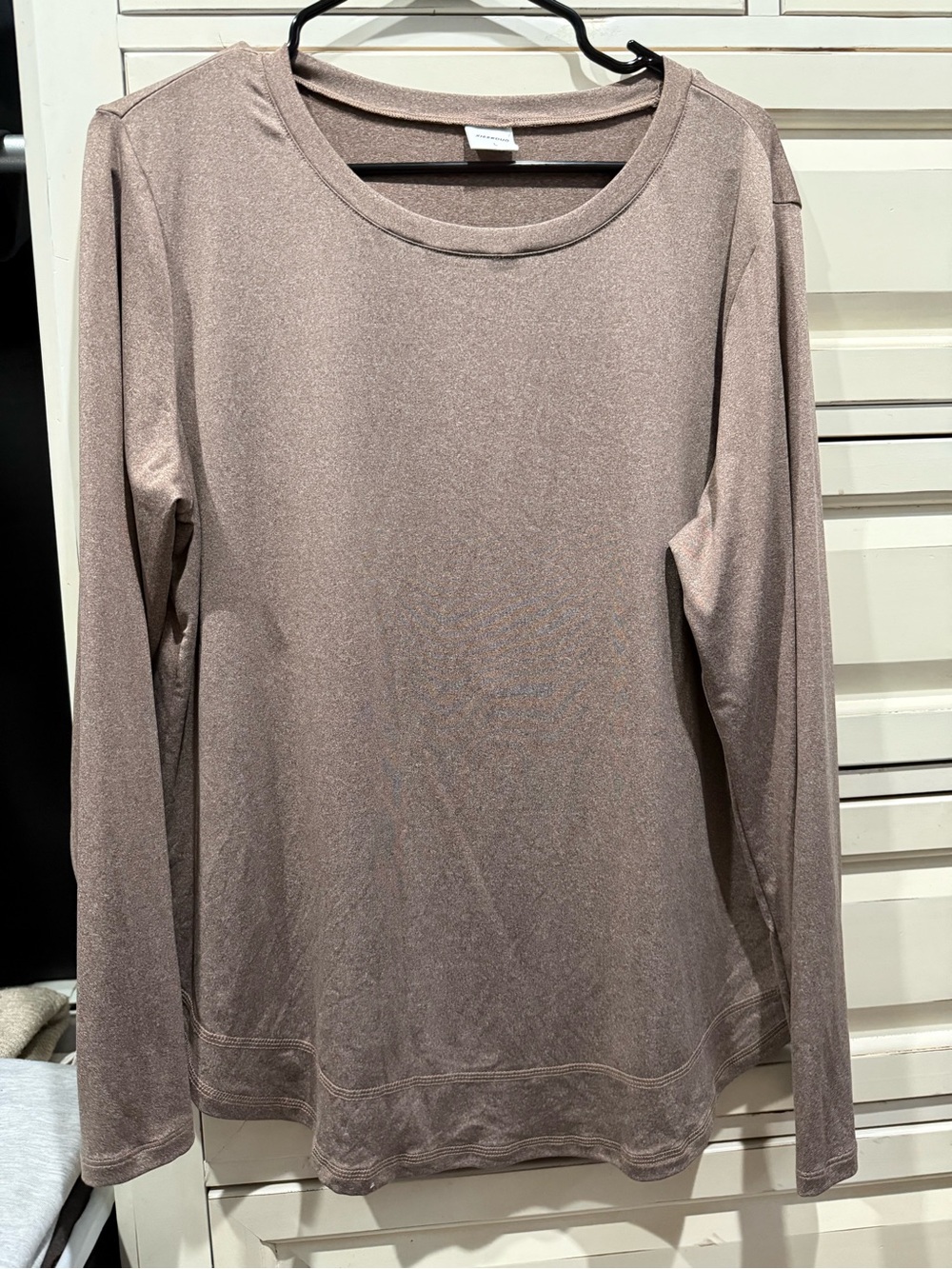 Long Sleeve Shimmer Top - Taupe